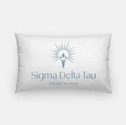 Sigma Delta Tau Lumbar Pillow White Droplet Blue