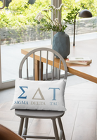 Sigma Delta Tau Lumbar Throw Pillow Cover - Greek Letters Pillow Covers