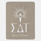 Sigma Delta Tau Personalized XL 60x80 Sherpa Throw Blanket Cafe Au Lait Throw Blankets