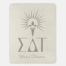 Sigma Delta Tau Personalized XL 60x80 Sherpa Throw Blanket Cream Throw Blankets