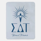 Sigma Delta Tau Personalized XL 60x80 Sherpa Throw Blanket Powder Blue Throw Blankets