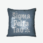 Sigma Delta Tau Sequin Pillow Cover Droplet Blue