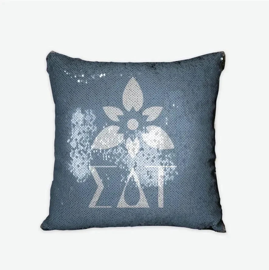 Sigma Delta Tau Sequin Pillow Cover - Droplet Tea Rose