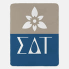Sigma Delta Tau Sherpa Blanket - Color Block 60"x80" Cafe Throw Blankets