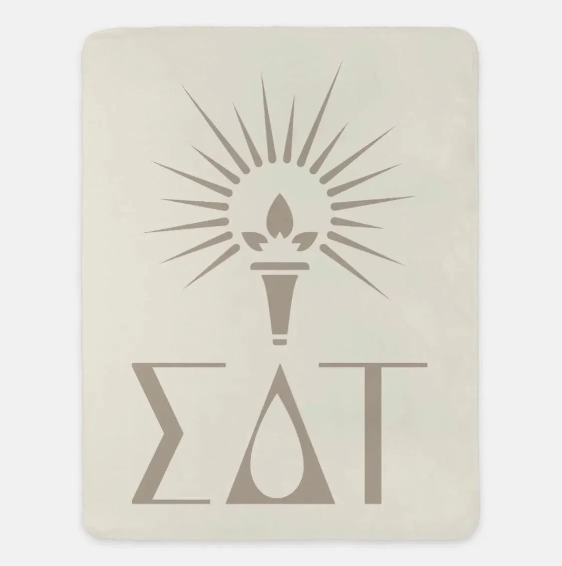 Sigma Delta Tau XL 60x80 Sherpa Throw Blanket Cream Throw Blankets