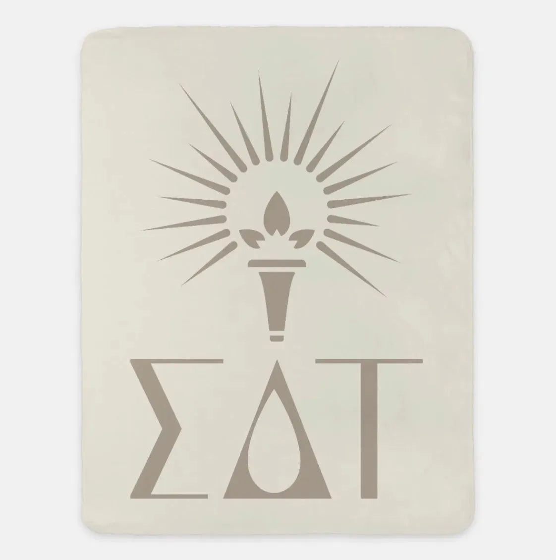 Sigma Delta Tau XL 60x80 Sherpa Throw Blanket Cream Throw Blankets