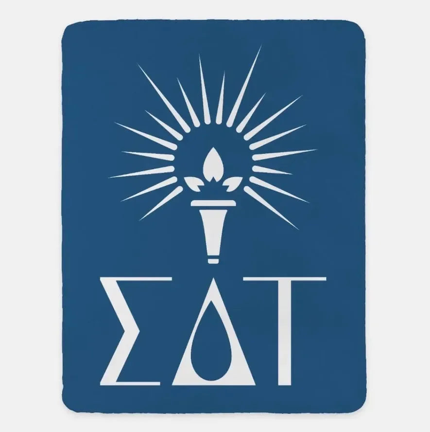 Sigma Delta Tau XL 60x80 Sherpa Throw Blanket Old Blue