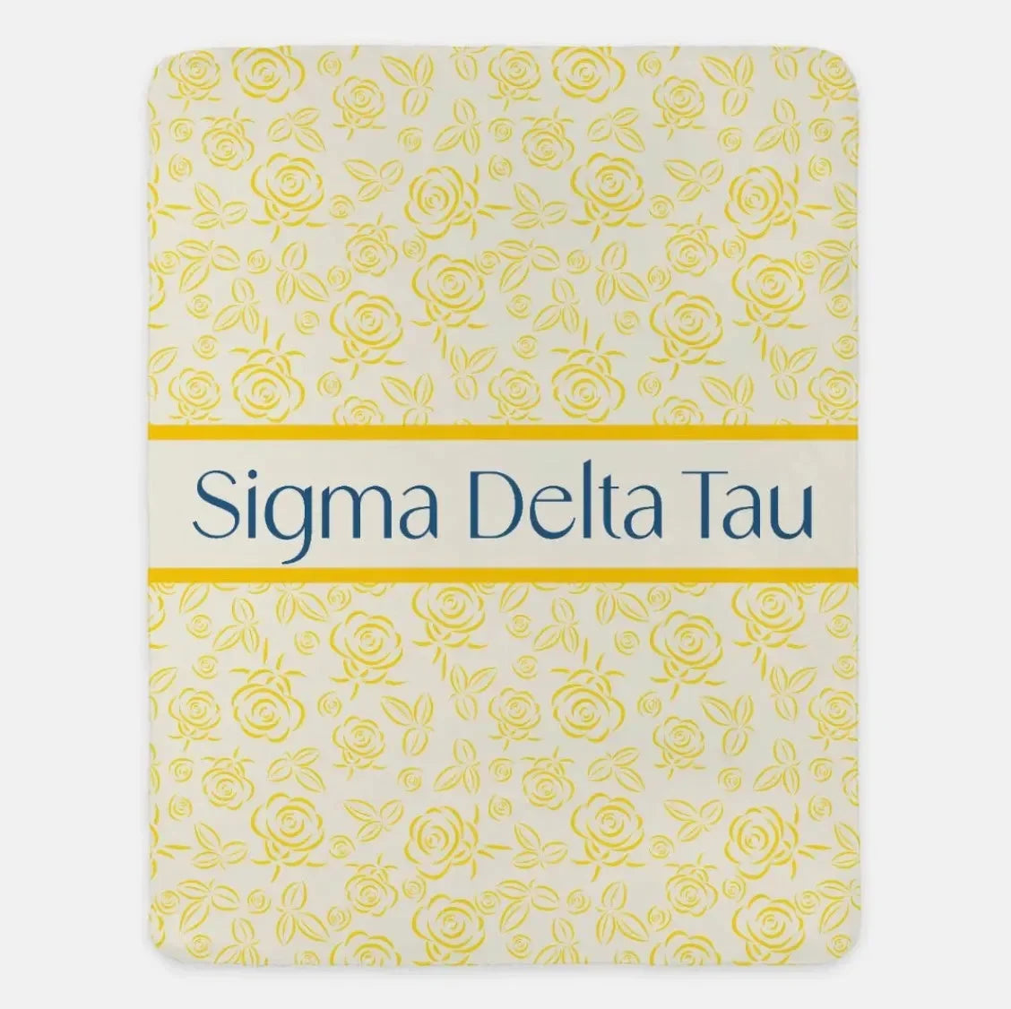 Sigma Delta Tau XL 60x80 Sherpa Throw Blanket - Rose Pattern