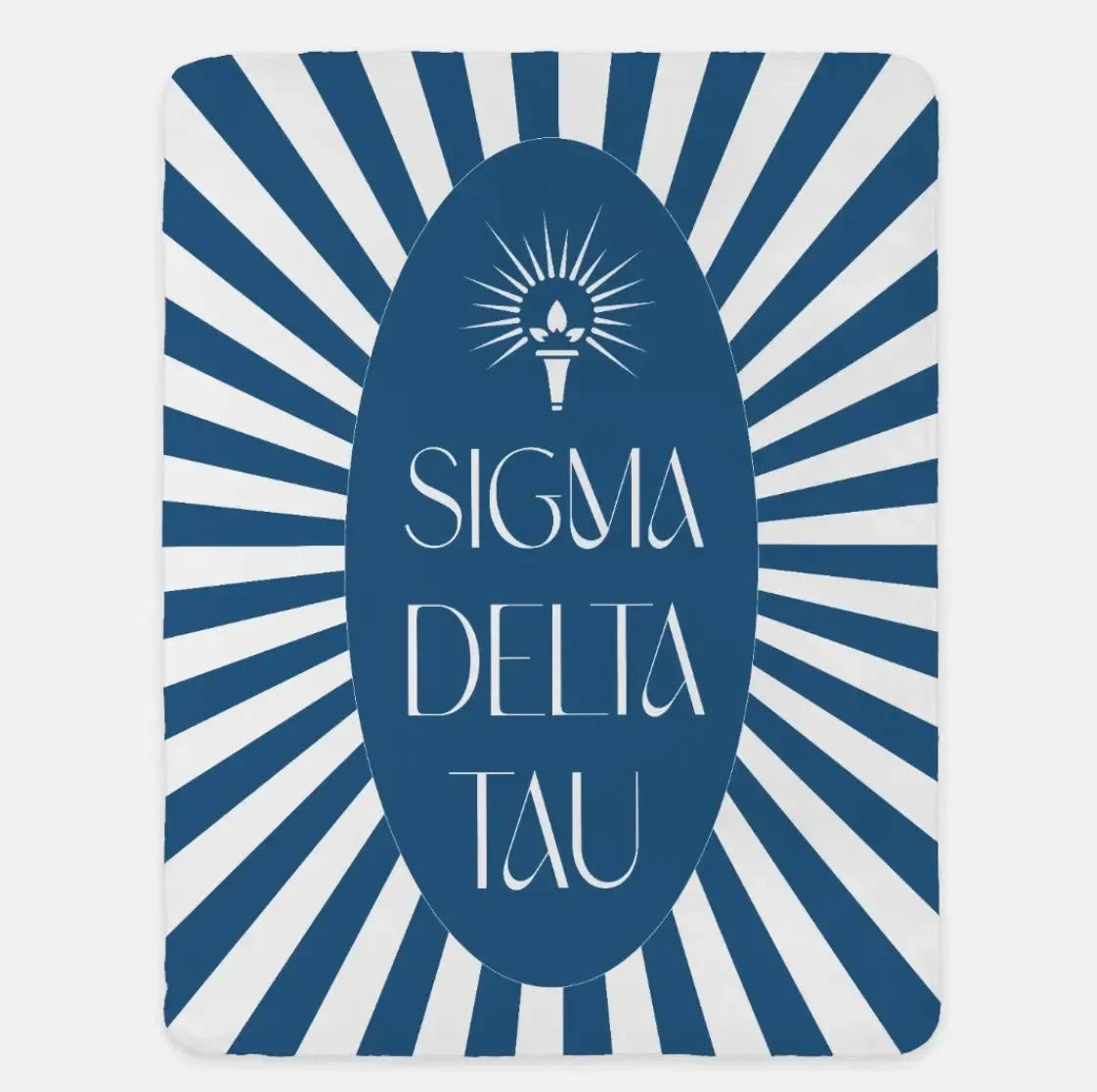 Sigma Delta Tau XL 60x80 Sherpa Throw Blanket - Starburst Old Blue Throw Blankets