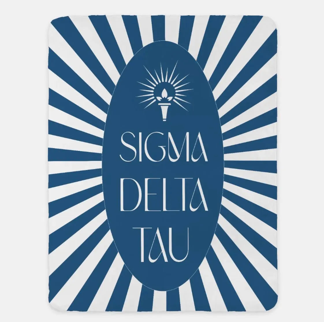 Sigma Delta Tau XL 60x80 Sherpa Throw Blanket - Starburst Old Blue Throw Blankets