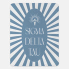 Sigma Delta Tau XL 60x80 Sherpa Throw Blanket - Starburst Droplet Blue Throw Blankets