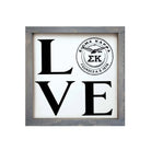 Sigma Kappa 12x12 Wood Framed Sign - "LOVE" Sig Kap Seal