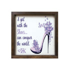 Sigma Kappa 12x12 Wood Framed Sign The Right Shoes Walnut
