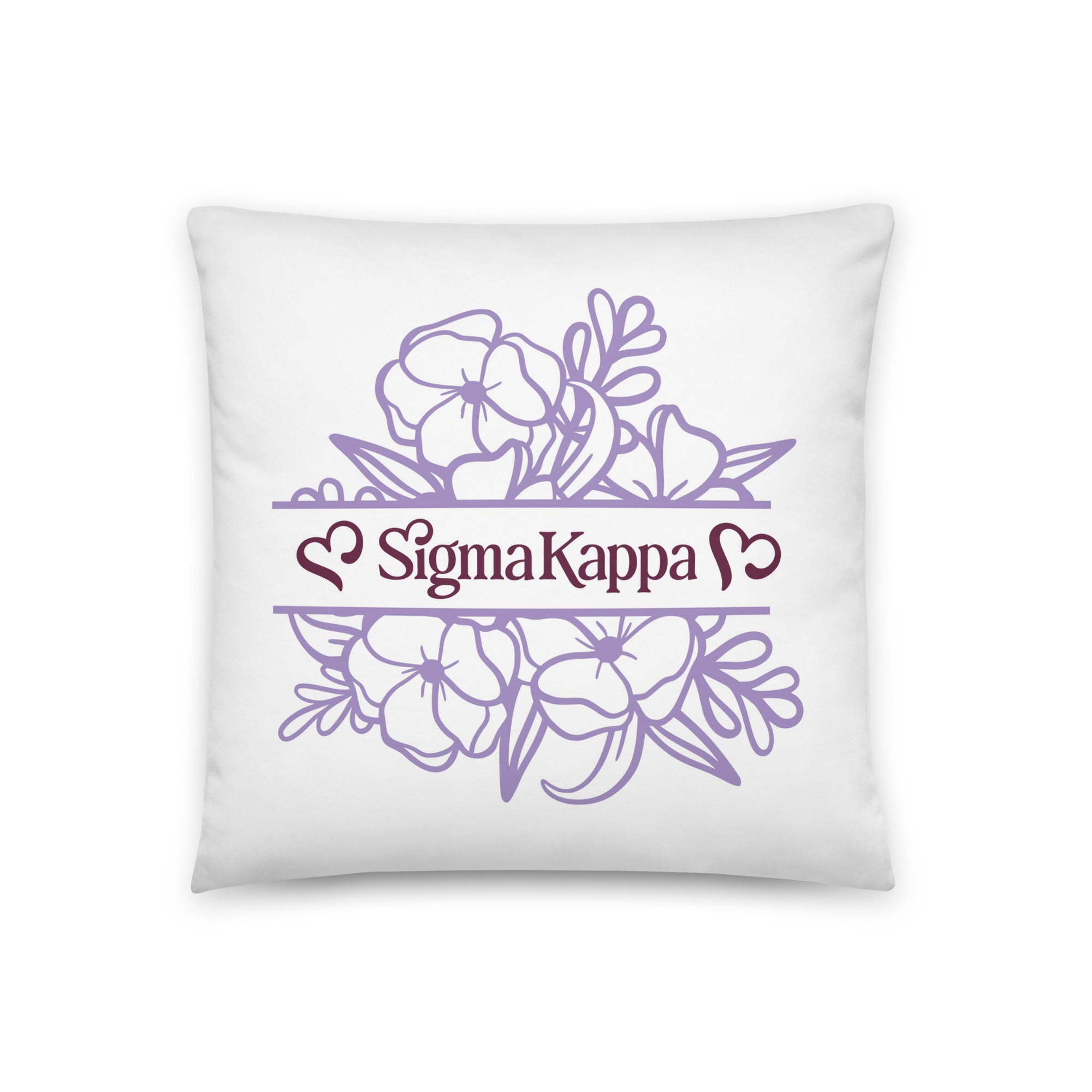 Sigma Kappa 18" Throw Pillow - Violet Monogram Frame