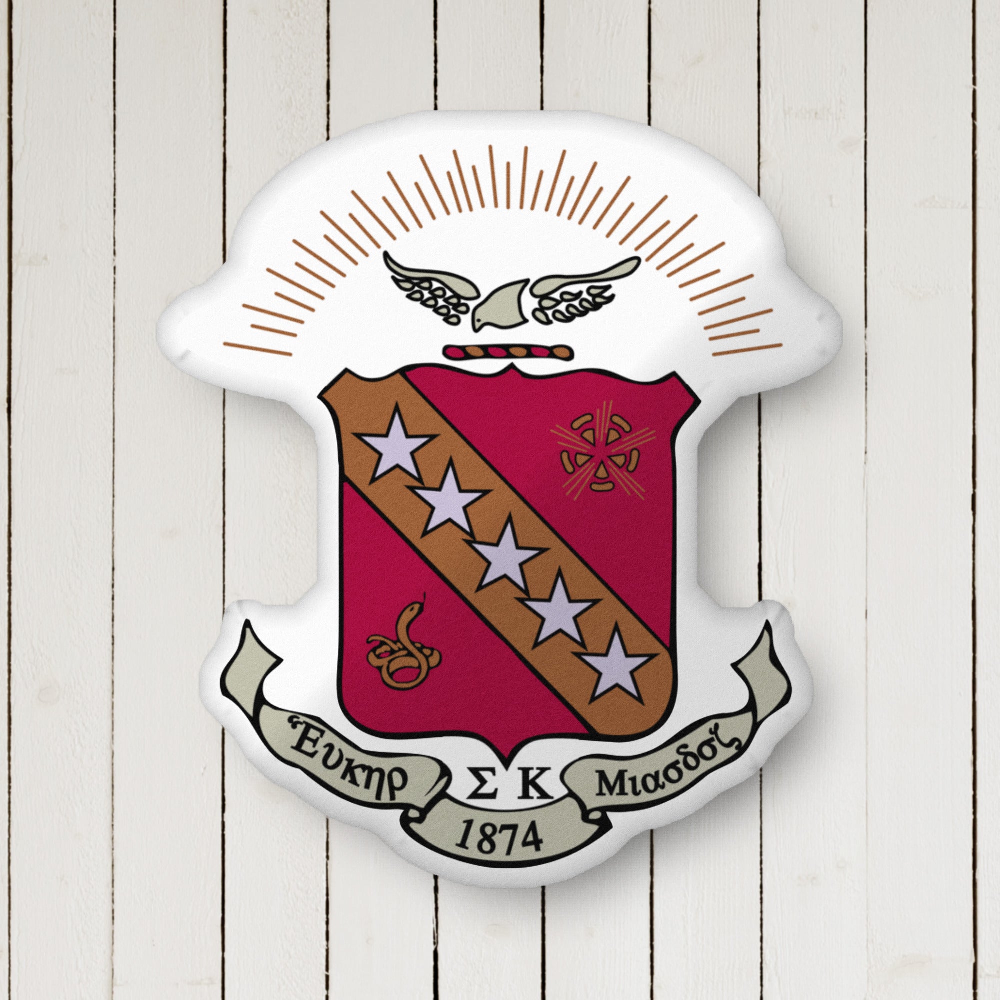Sigma Kappa Crest Custom-Shape Throw Pillow.| Sig Kap Gifts