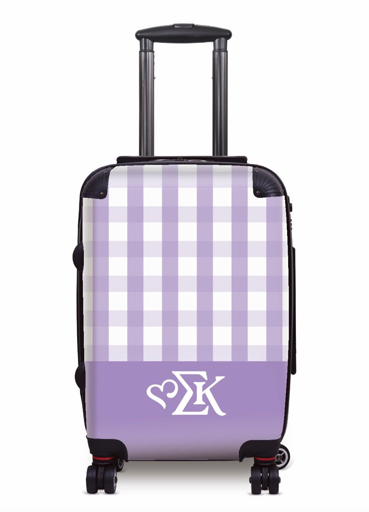 Sigma Kappa Gingham 20" Carry-on Suitcase Lavender