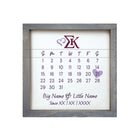 Sigma Kappa Personalized Big Little Calendar Framed Sign - 12x12