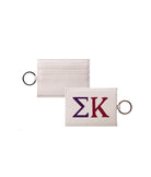 Sigma Kappa Vegan Saffiano Leather Keychain Card Holder - Greek Letters Travel Wallet