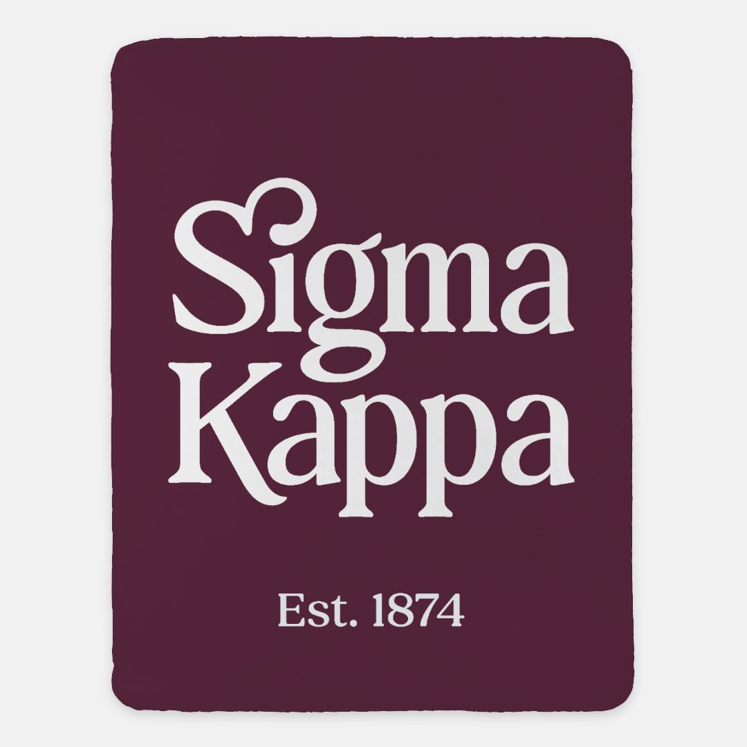 Sigma Kappa XL 60x80 Sherpa Throw Blanket 1874 Maroon