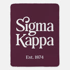 Sigma Kappa XL 60x80 Sherpa Throw Blanket 1874 Maroon