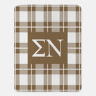 Sigma Nu XL 60x80 Sherpa Throw Blanket - Plaid Brown Throw Blankets