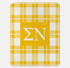 Sigma Nu XL 60x80 Sherpa Throw Blanket - Plaid Yellow Throw Blankets