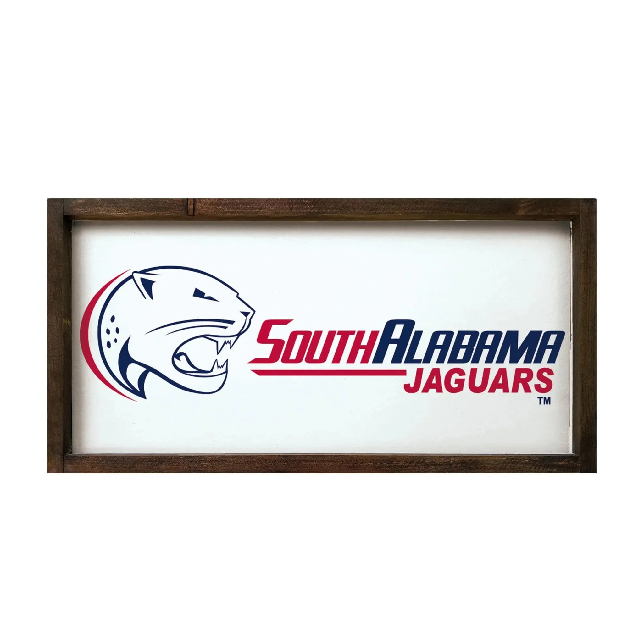 University of South Alabama Large 12x24 Classic Wood Framed Sign Walnut Stain Wall Art & Signs