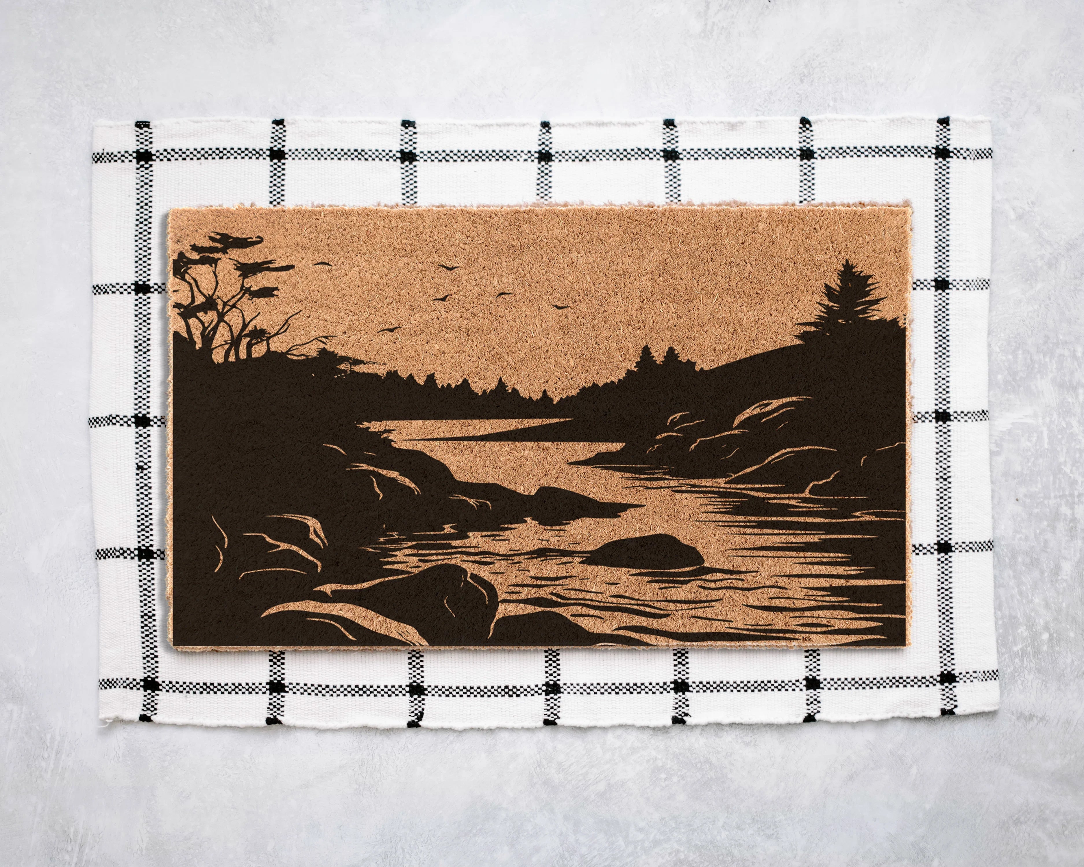 Stream Landscape Coir Doormat Door Mats