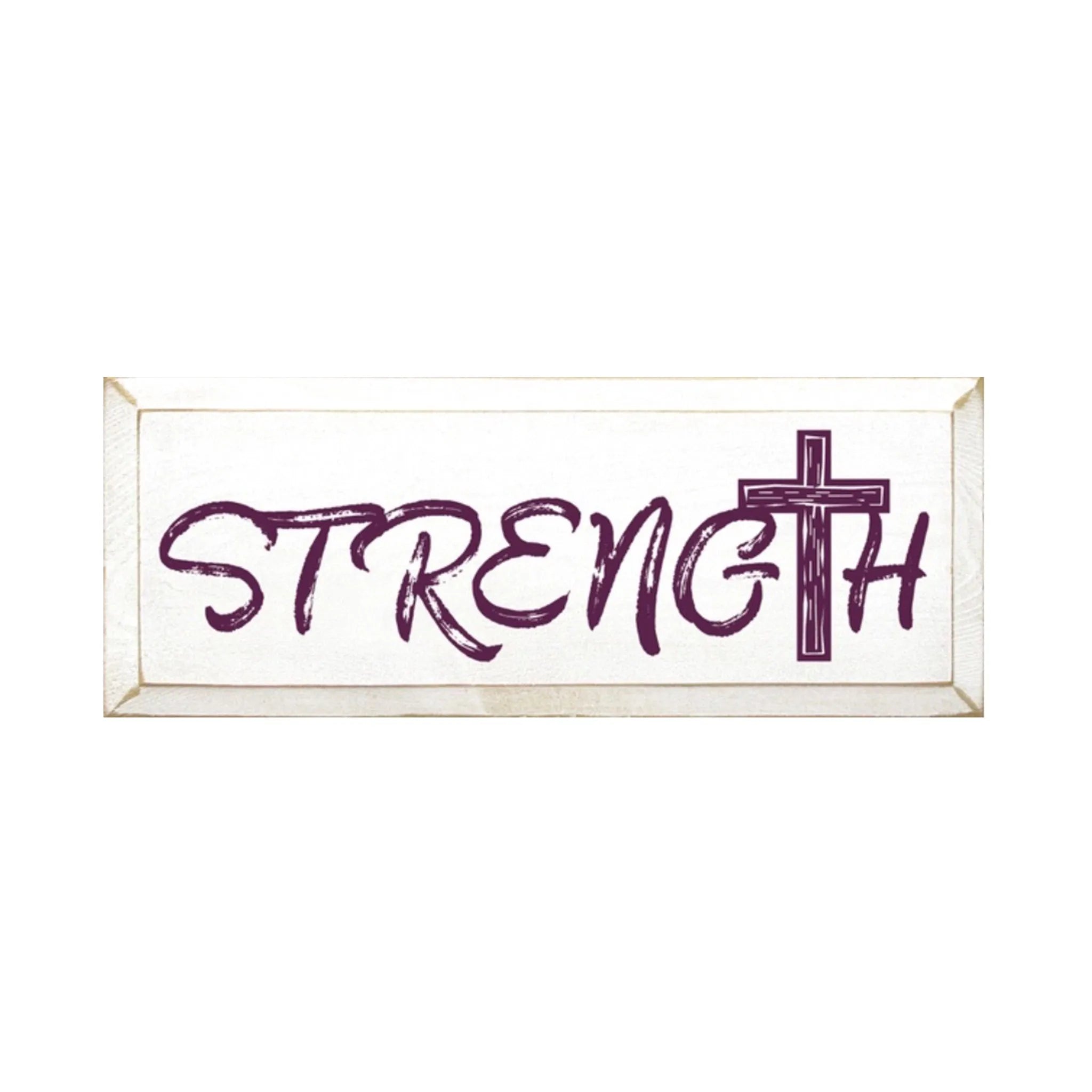 Strength Wood Sign - 7"x18" | Christian Dorm Decor | Quote Sign | Festive Fit Home