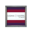 Sigma Kappa Wood Framed Sign - Traditional Stripes - 12"x12" | Custom Gifts | Dorm Decor | Festive Fit Home