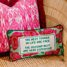 Best Things In Life Needlepoint Pillow | Vintage-inspired Dorm Decor
