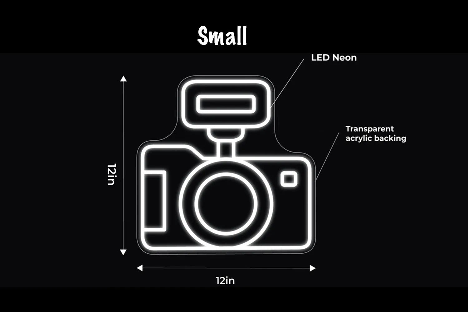 Studio Camera LED Neon Sign w/ Dimmer Neon Signs