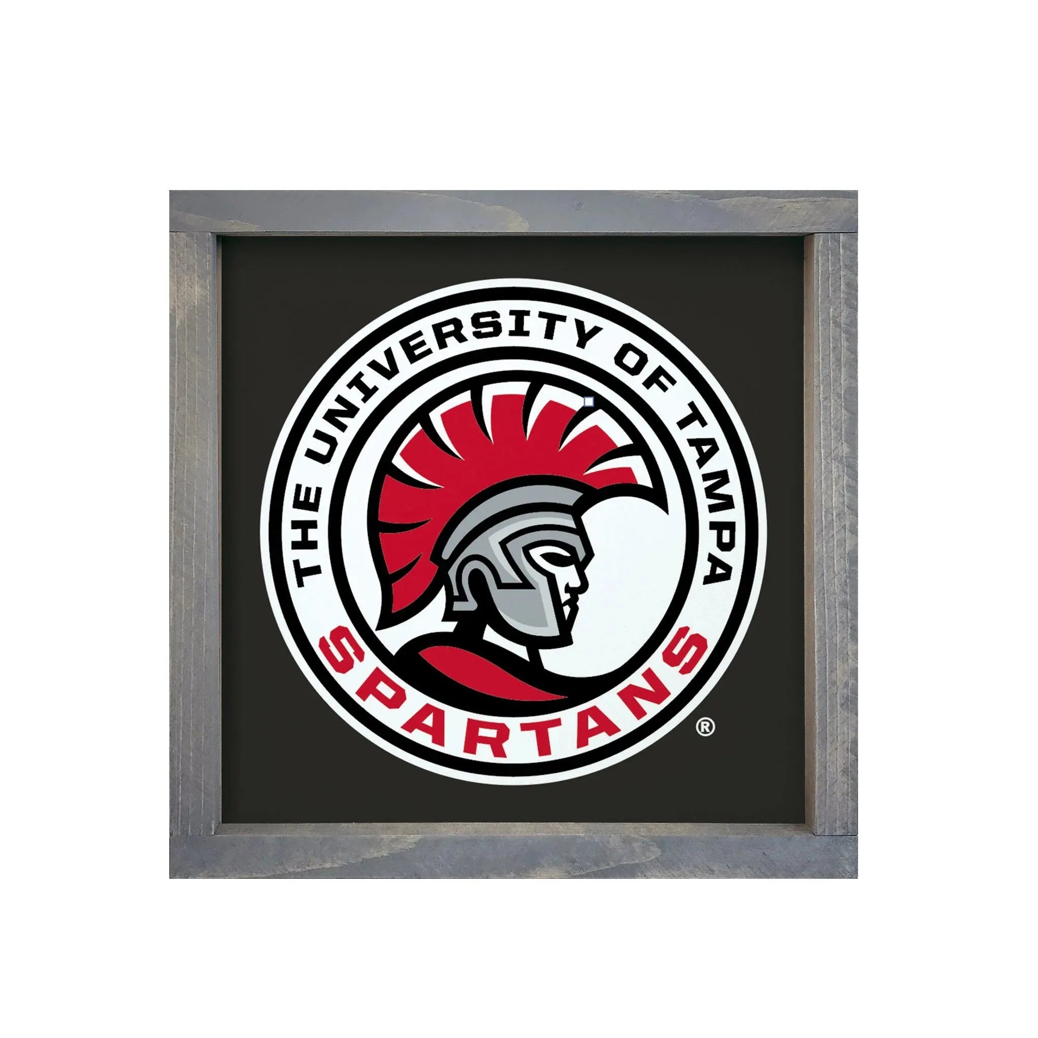 University of Tampa Sign - Spartan Seal - Black 12"x12" Wall Art & Signs
