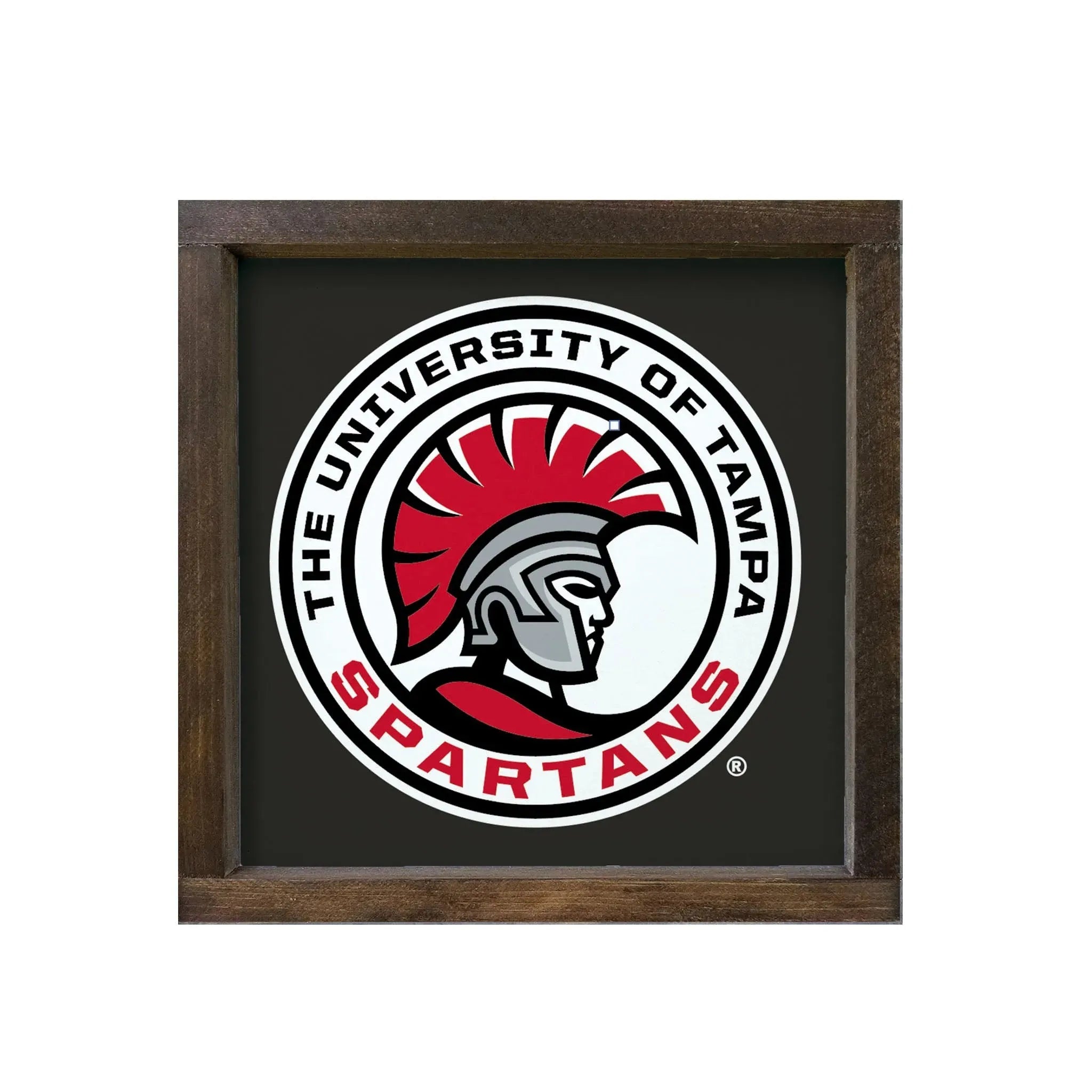 University of Tampa Sign - Spartan Seal - Black 12"x12" Wall Art & Signs