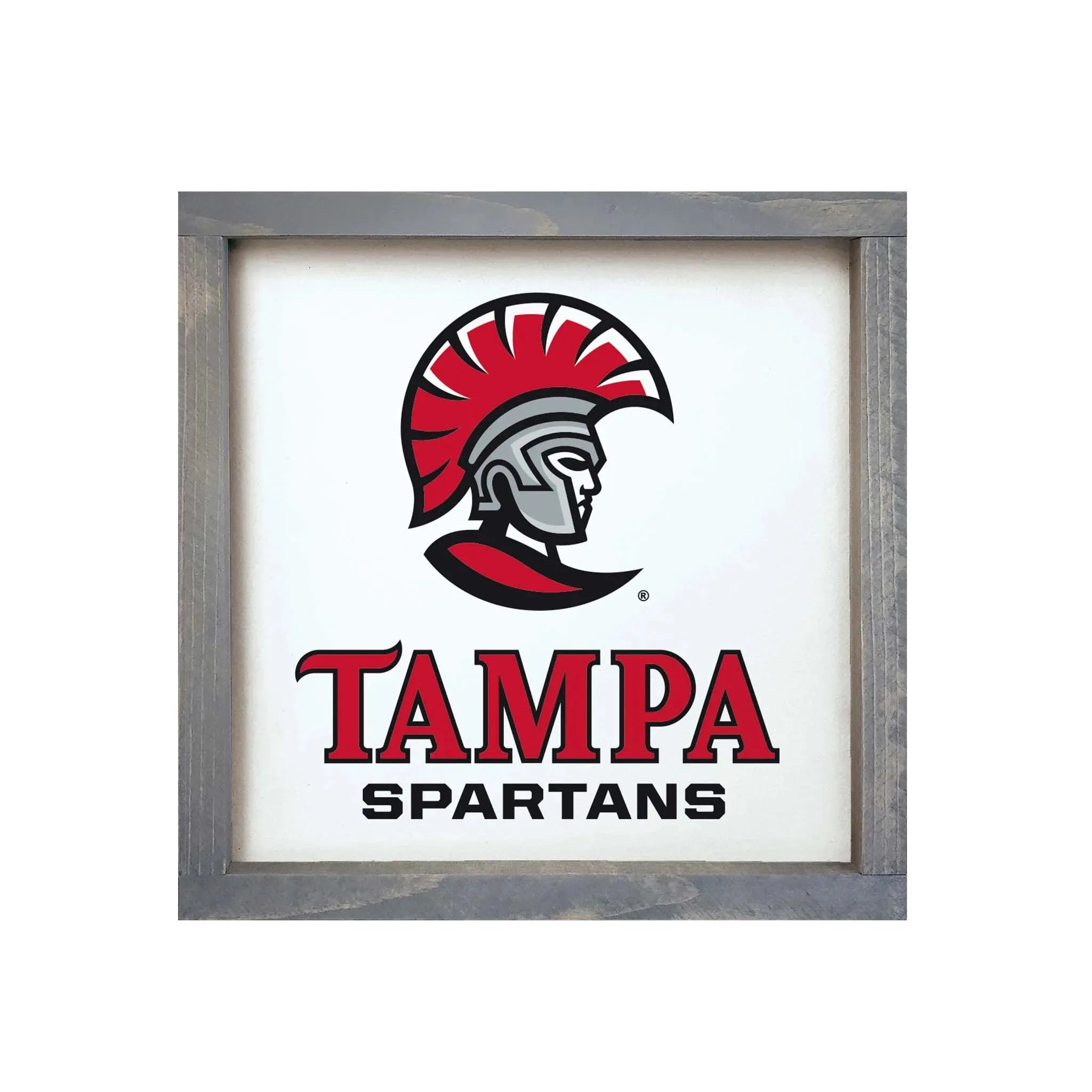 Tampa Spartans Wood Framed Sign - 12"x12" Wall Art & Signs