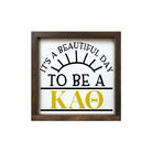 Theta 12x12 Wood Framed Sign - Beautiful Day Walnut Stain Wall Art & Signs