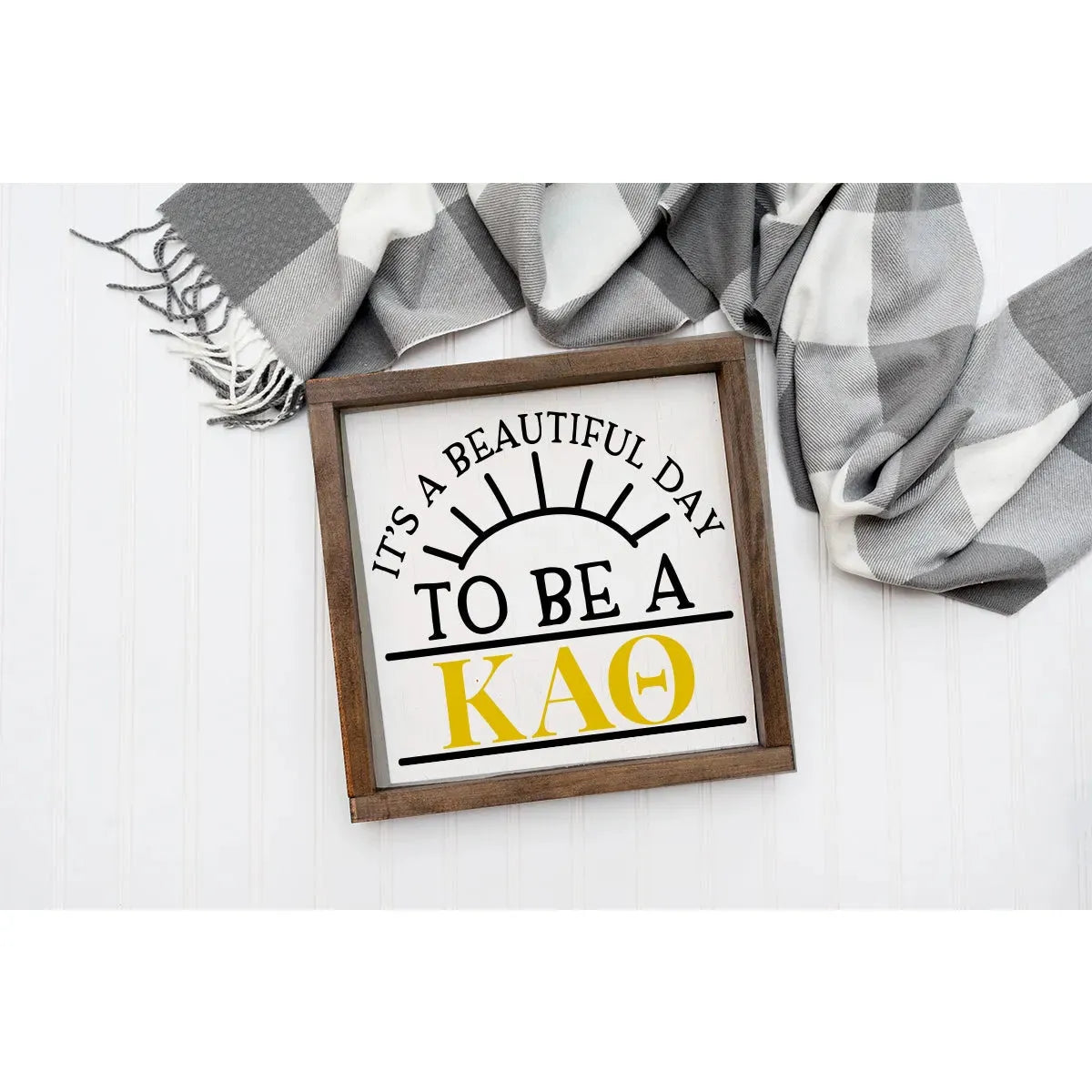 Theta 12x12 Wood Framed Sign - Beautiful Day Wall Art & Signs