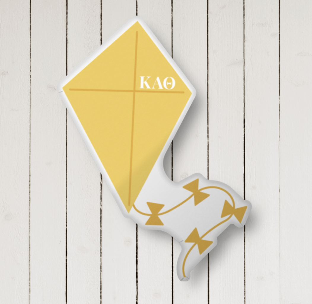 Theta Kite Custom-Shape Throw Pillow Gold