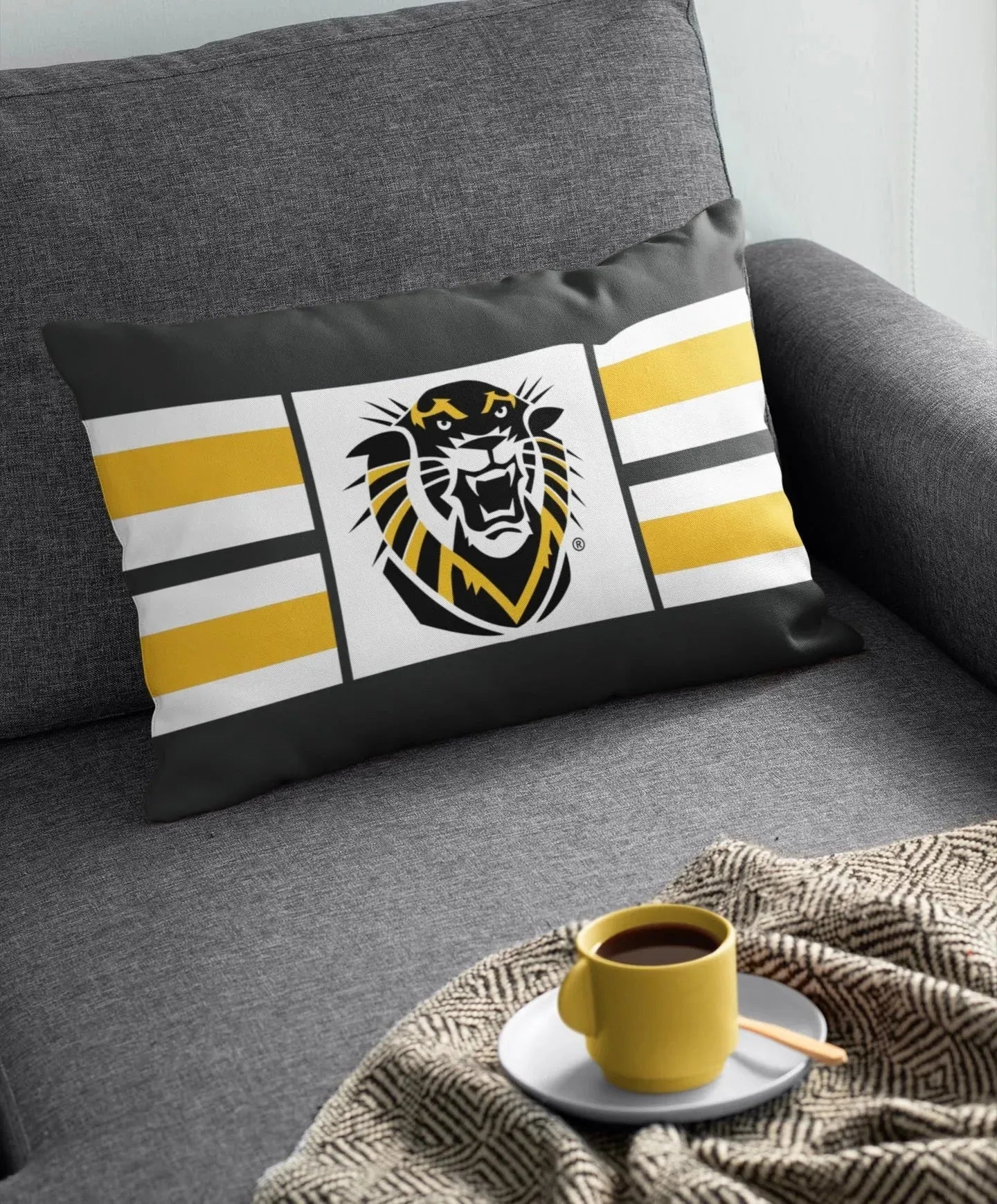 Fort Hays State University Lumbar Throw Pillow Cover - Tiger Stripes Pillow Covers