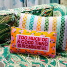 Too Much of a Good Thing Needlepoint Pillow | Dorm Decor