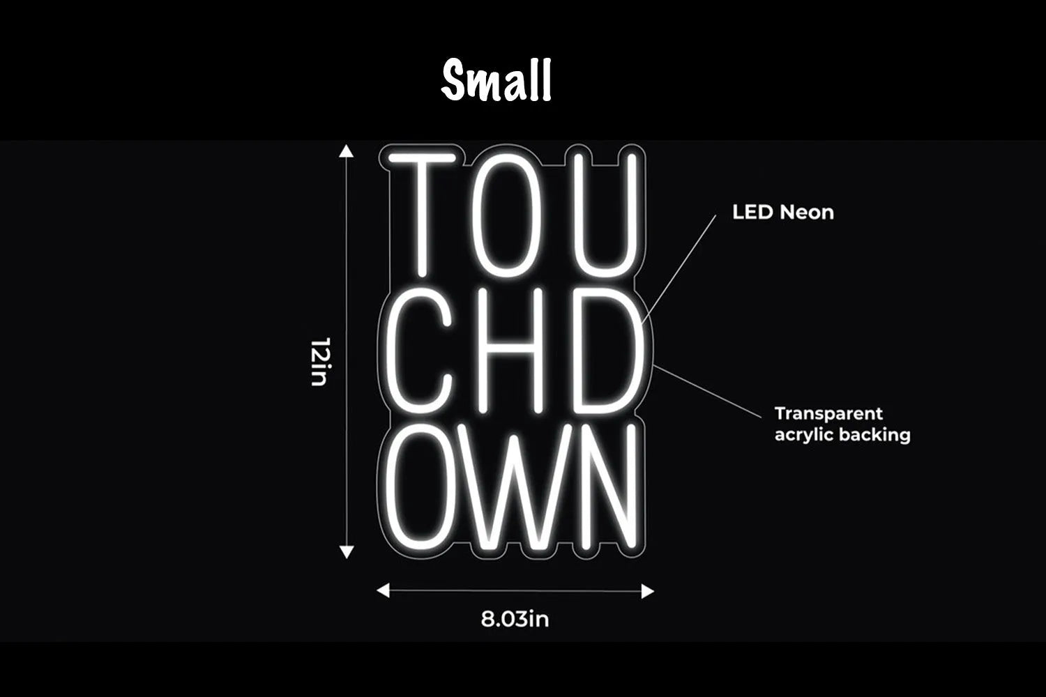 TOUCHDOWN LED Neon Sign w/ Dimmer Neon Signs