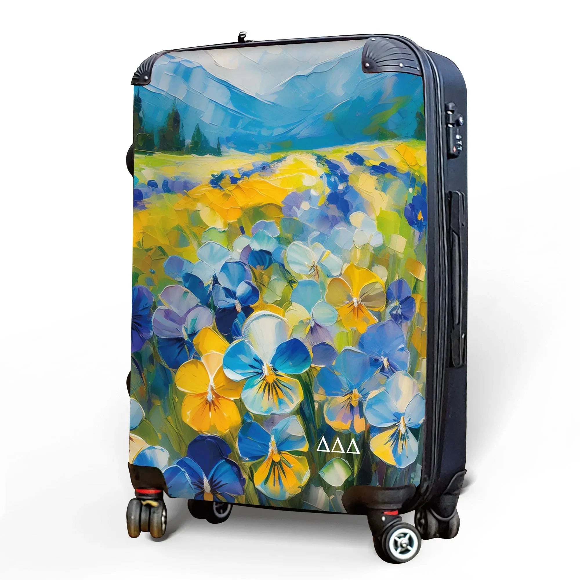 Tri Delta Carry-on Suitcase - Bold Pansies Suitcases
