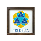 Tri Delta 12x12 Traditional Wood Framed Sign Walnut Stain Wall Art & Signs