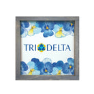 Tri Delta 12x12 Wood Framed Sign - Pansy Weathered Gray Wall Art & Signs