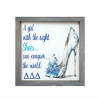 Tri Delta 12x12 Wood Framed Sign - The Right Shoes | Wall Art