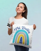 Tri Delta 18" Throw Pillow Cover - Rainbow Pillow Covers