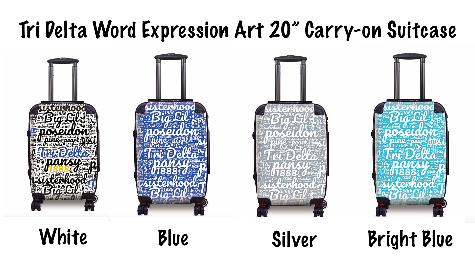 Tri Delta Carry-on Suitcase Expression Art Swatches