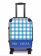 Tri Delta Carry-on Suitcase - Gingham Blue Suitcases