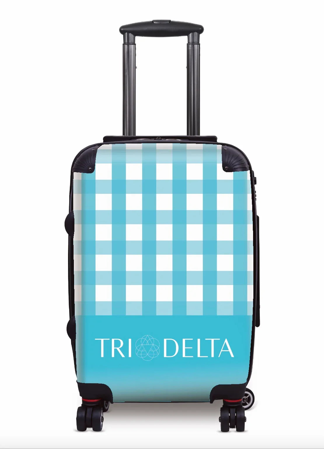 Tri Delta Carry-on Suitcase - Gingham Bright Blue
