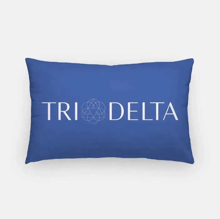 Tri Delta Traditional Lumbar Pillow Blue